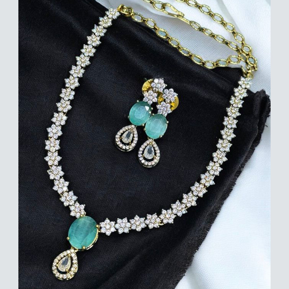 Sona Covering Shining Gold Plated American Diamond Necklace Set