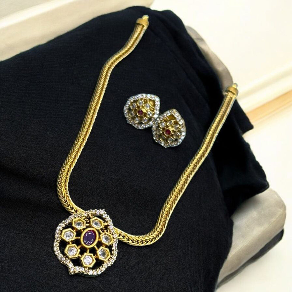 Sona Covering Charming Gold Plated Austrian Stone Necklace Set