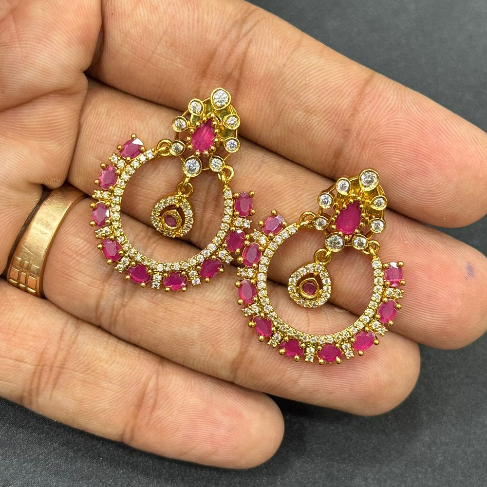 Sona Covering Sparkle Austrain And Crystal Stone Dangler Earrings