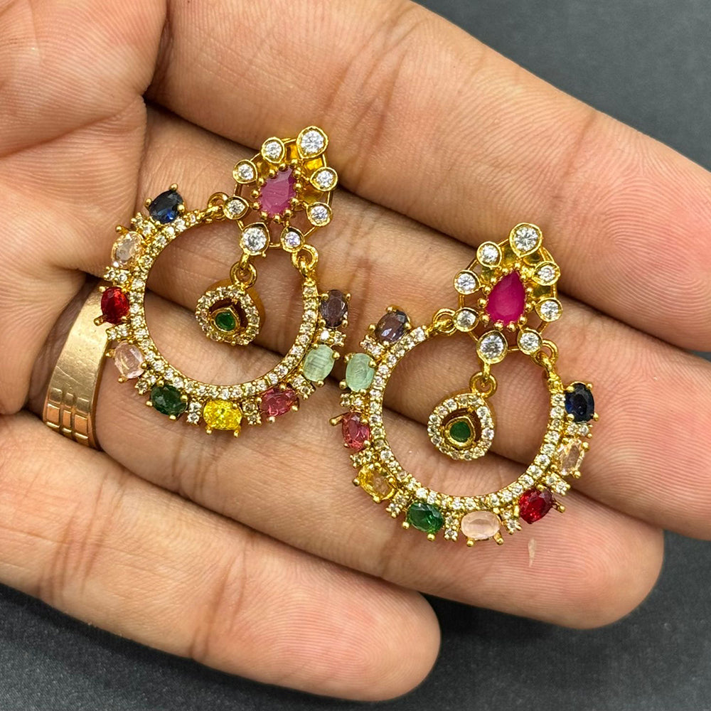 Sona Covering Sparkle Austrain And Crystal Stone Dangler Earrings