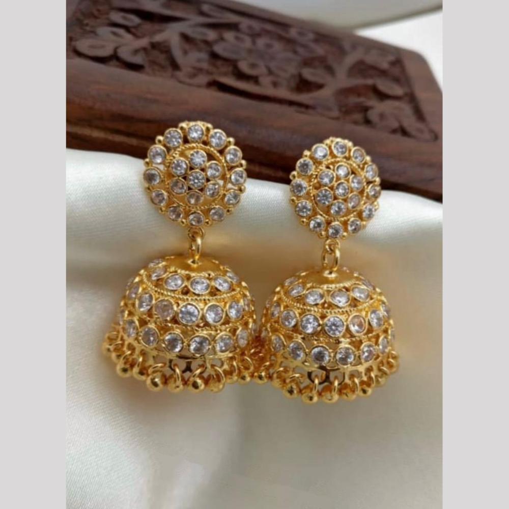Sona Covering Graceful Austrian Stone Pearl Jhumki Earrings