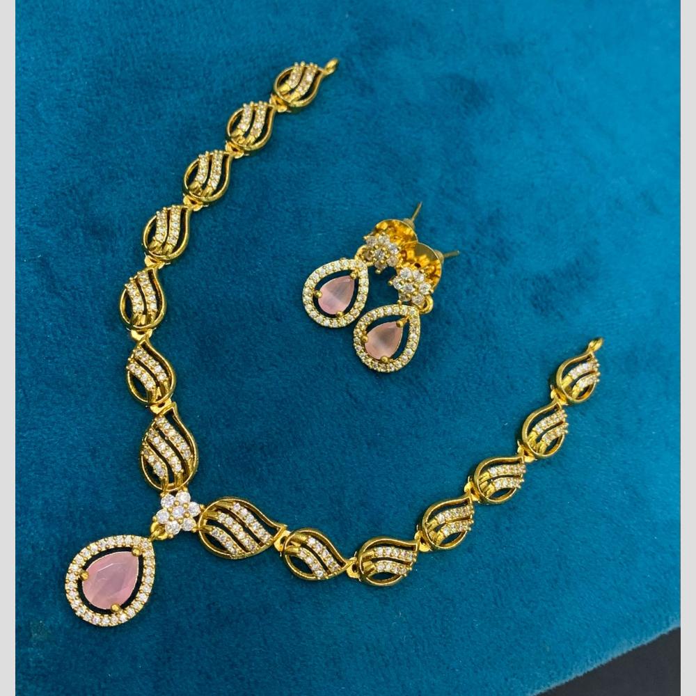 Sona Covering Glamorous Crystal Stone And Austrain Stone Necklace Set