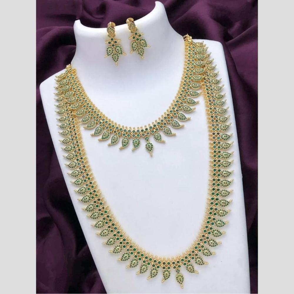 Sona Covering Jadau Grand Pota Stone Double Necklace Set