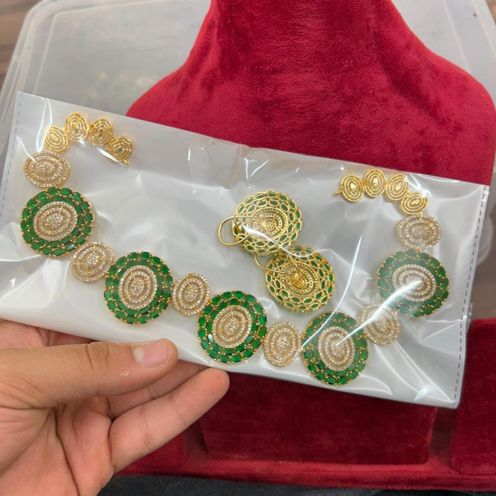 Sona Covering Designer American Daimond Necklace Set