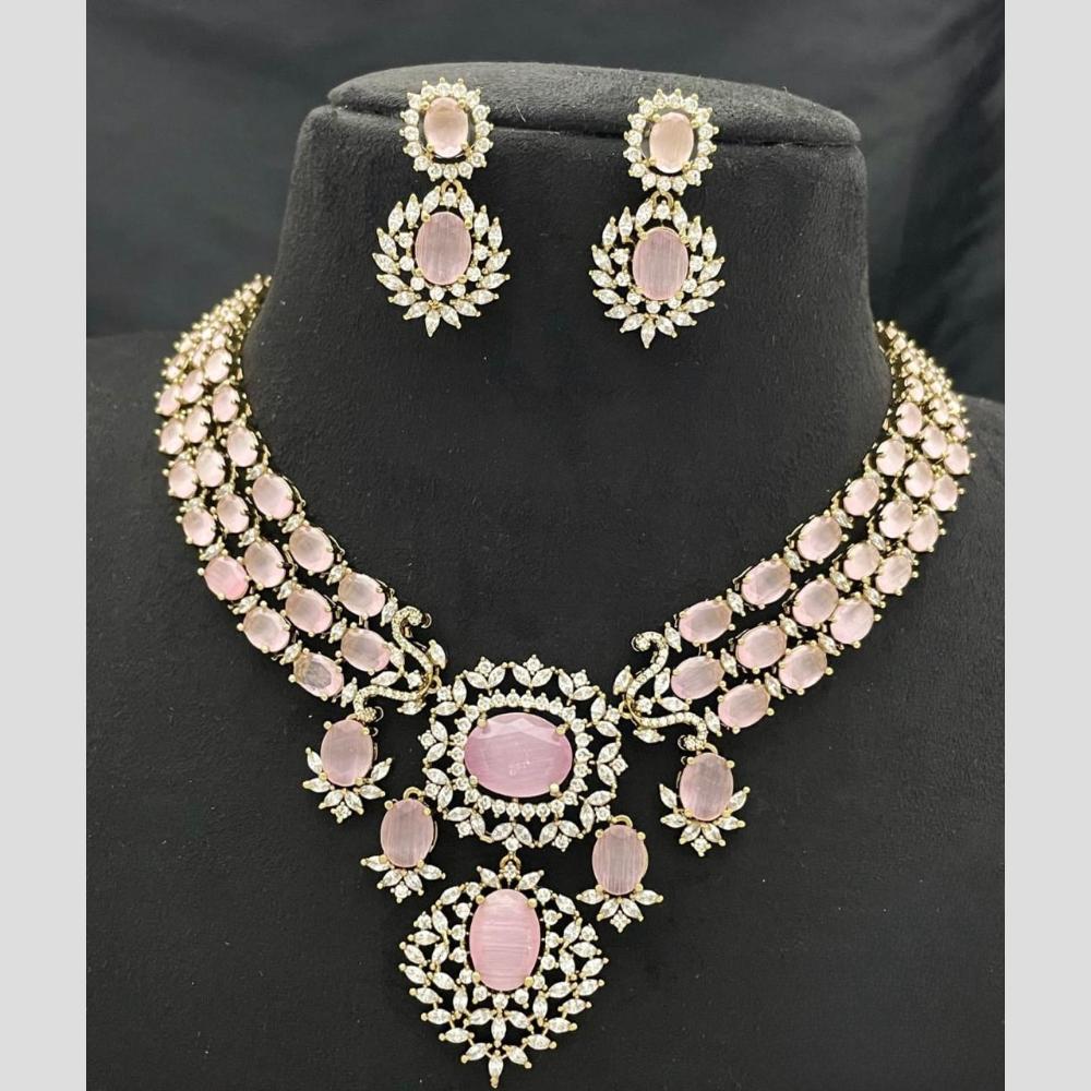 Sona Covering Designer American Daimond Necklace Set