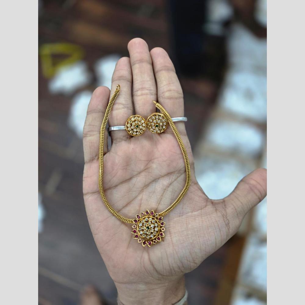Sona Covering Glamorous Pota Stone And Austrian Stone Necklace Set