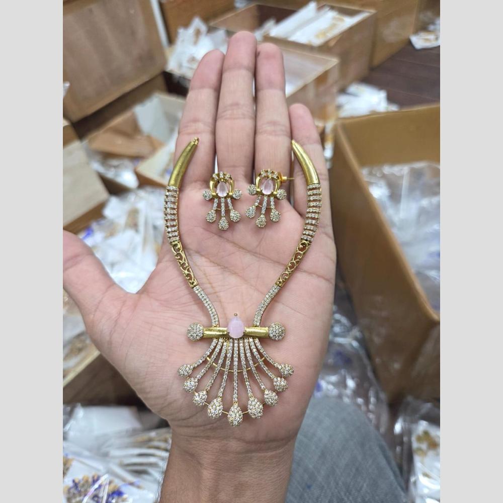 Sona Covering Glamorous Crystal Stone And Austrian Stone Necklace Set