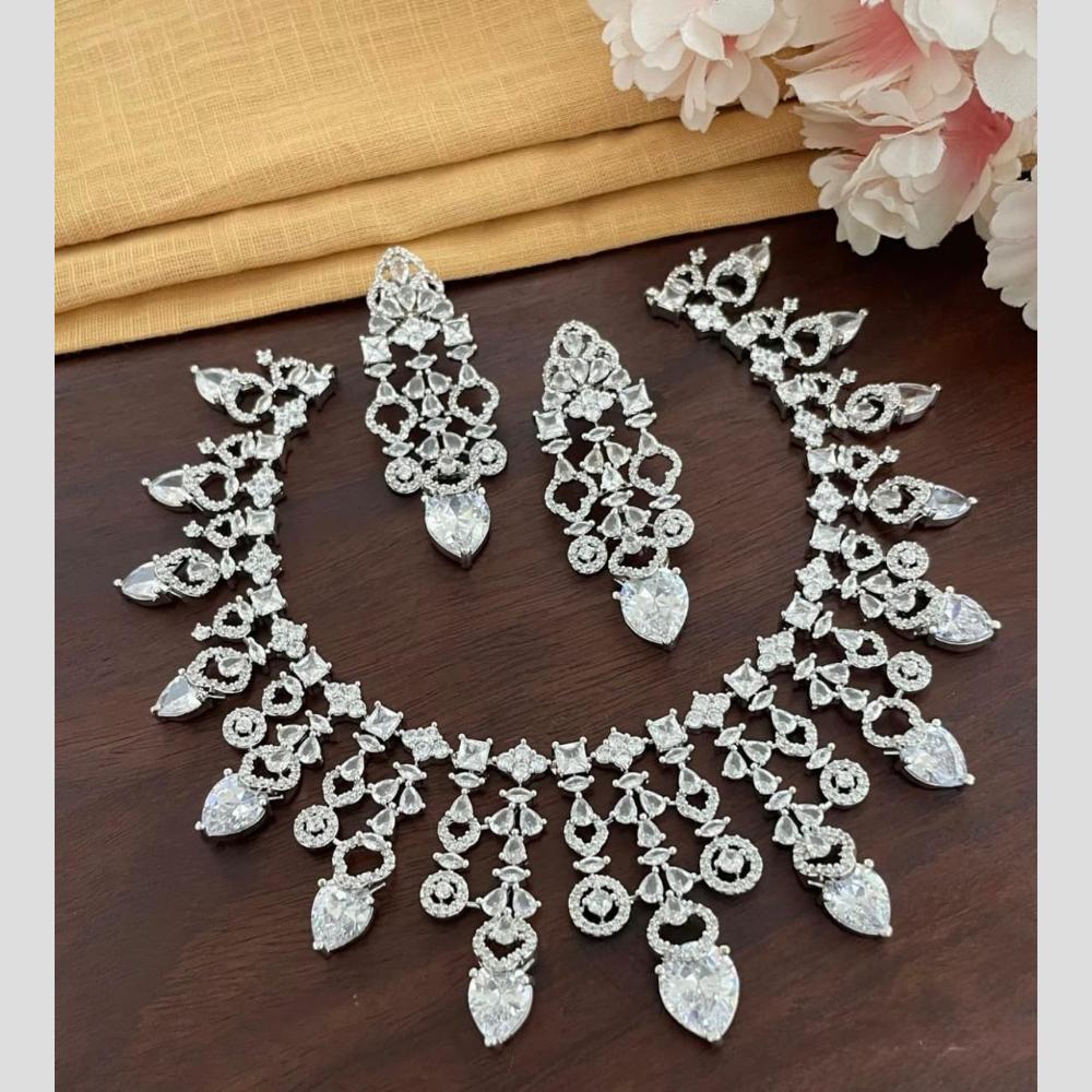 Sona Covering Glamorous Crystal Stone And Austrian Stone Necklace Set