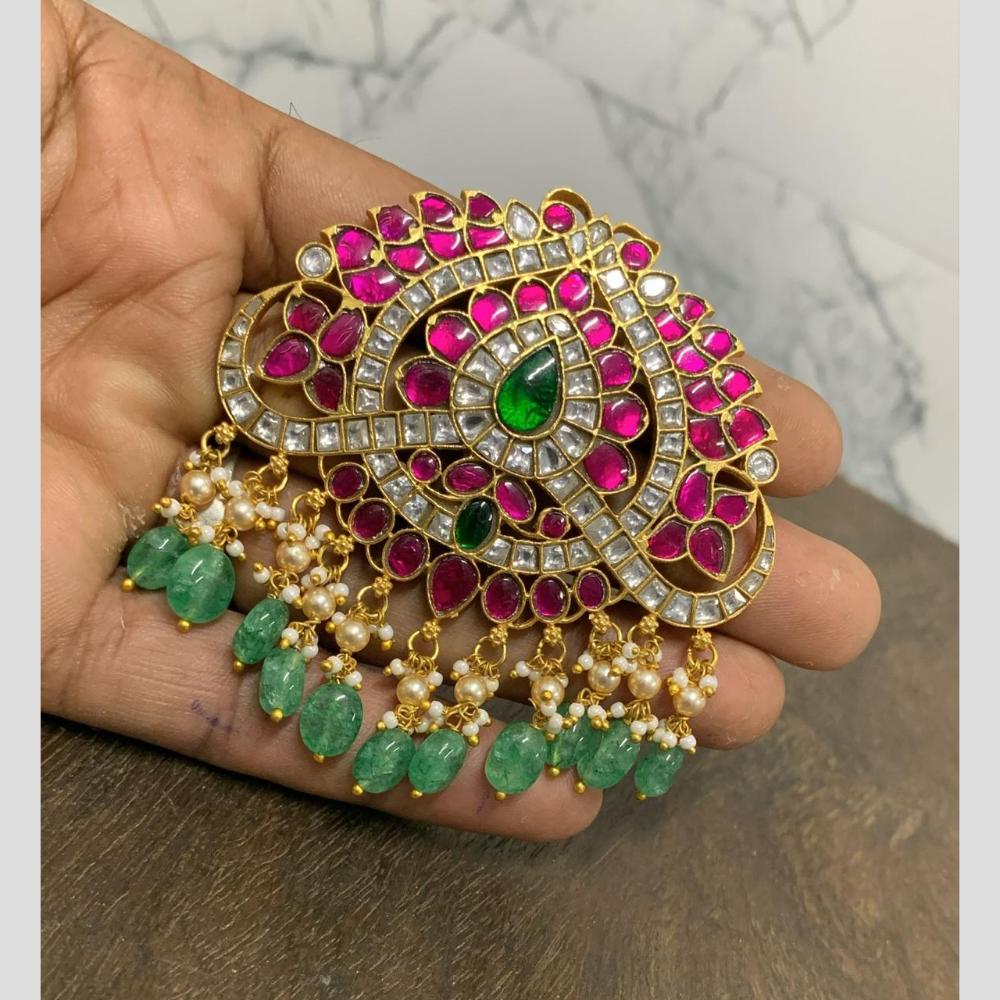 Sona Covering Ethnic Pota Stone And Beads Hair Accessory