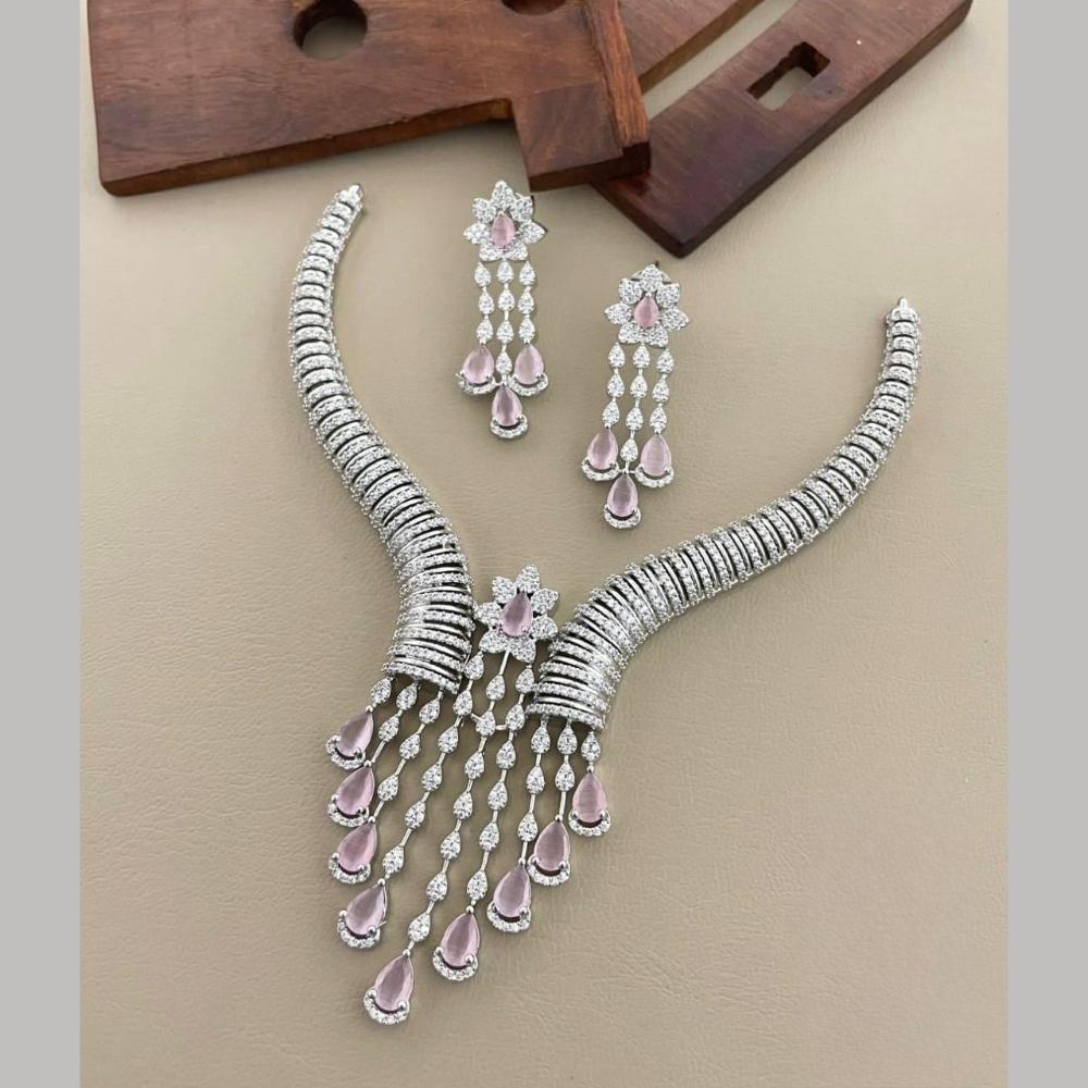 Sona Covering Glamorous Crystal Stone And Austrian Stone Necklace Set