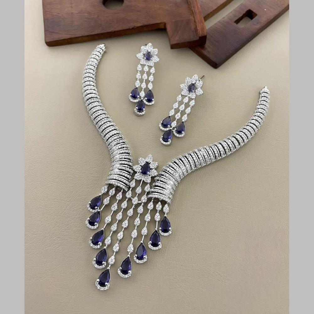 Sona Covering Glamorous Crystal Stone And Austrian Stone Necklace Set