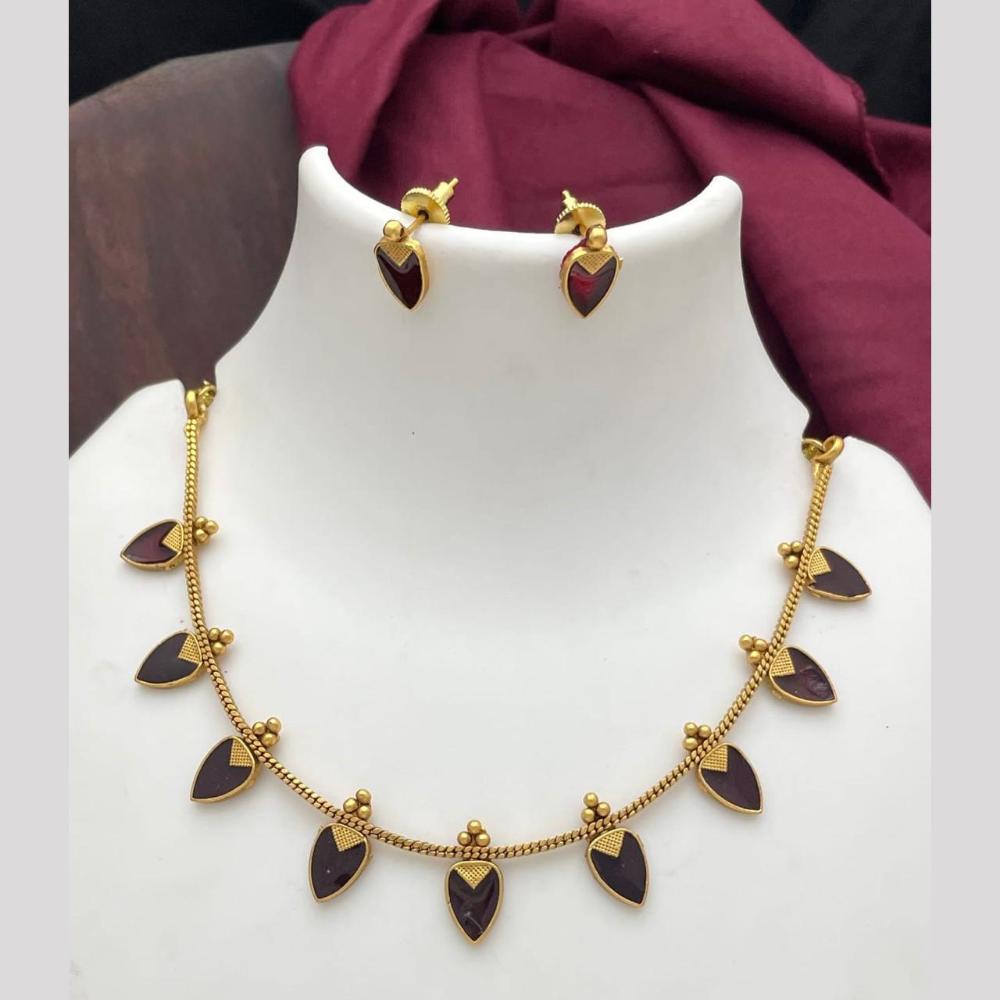 Sona Covering Luxury Pota Stone And Pearl Necklace Set