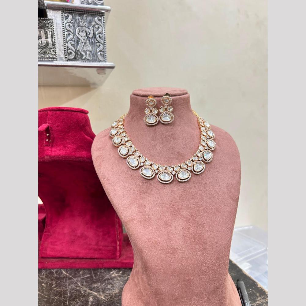 Sona Covering Designer Polki Kundan Stone Jewellery Necklace Set