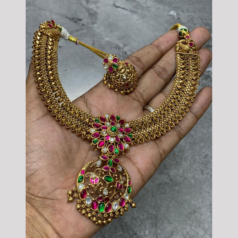 Sona Covering Luxury Pota Stone And Pearl Necklace Set