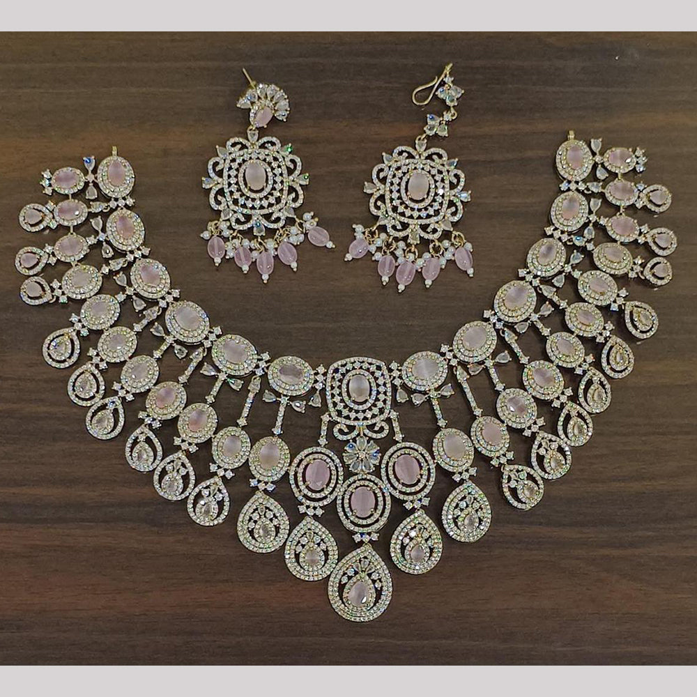 Sona Covering Designer American Daimond Necklace Set