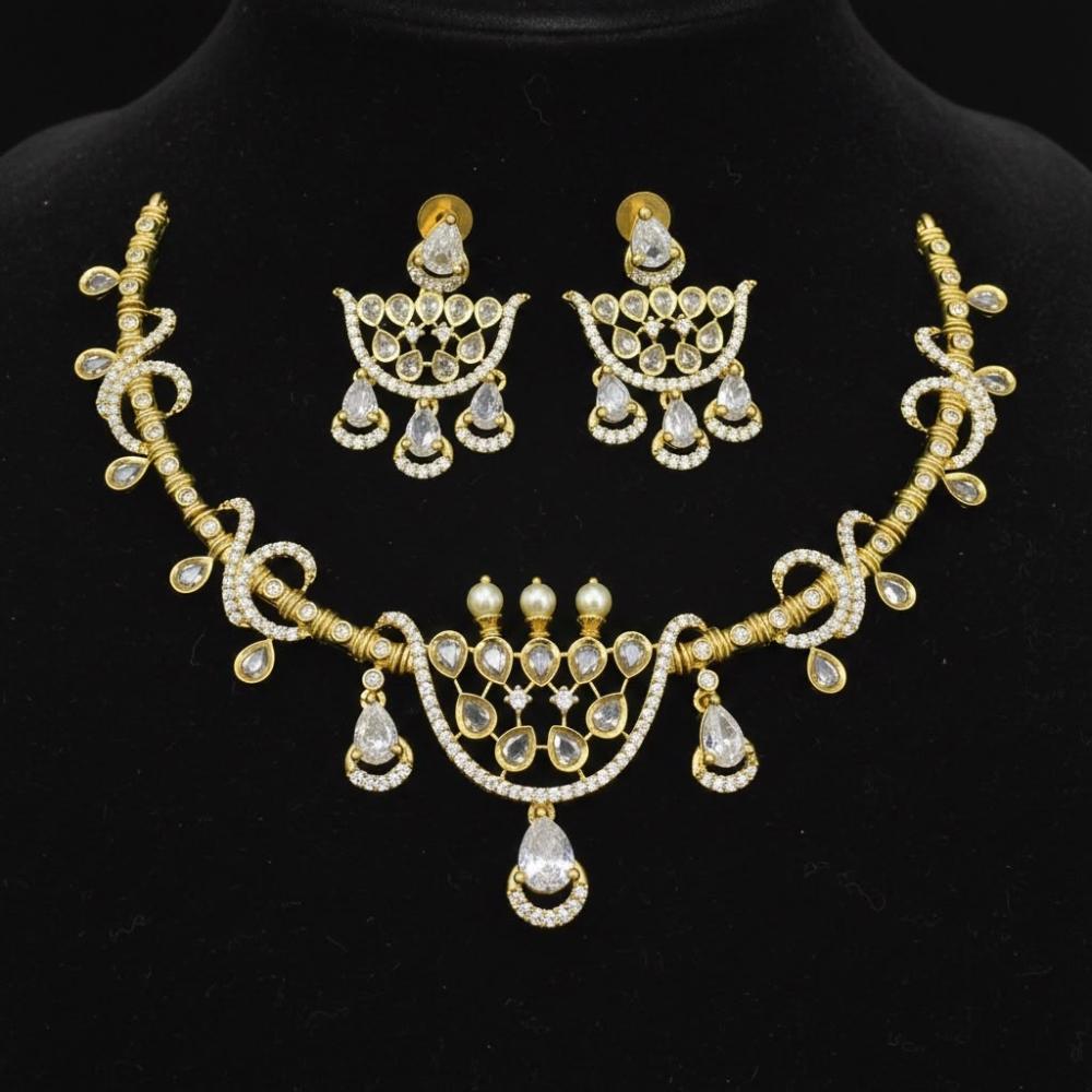 Sona Covering Glamorous Crystal Stone Necklace Set