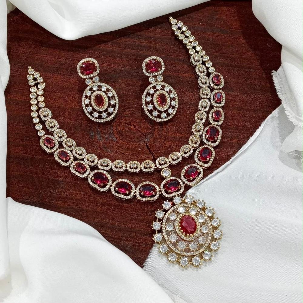 Sona Covering American Diamond Necklace Set