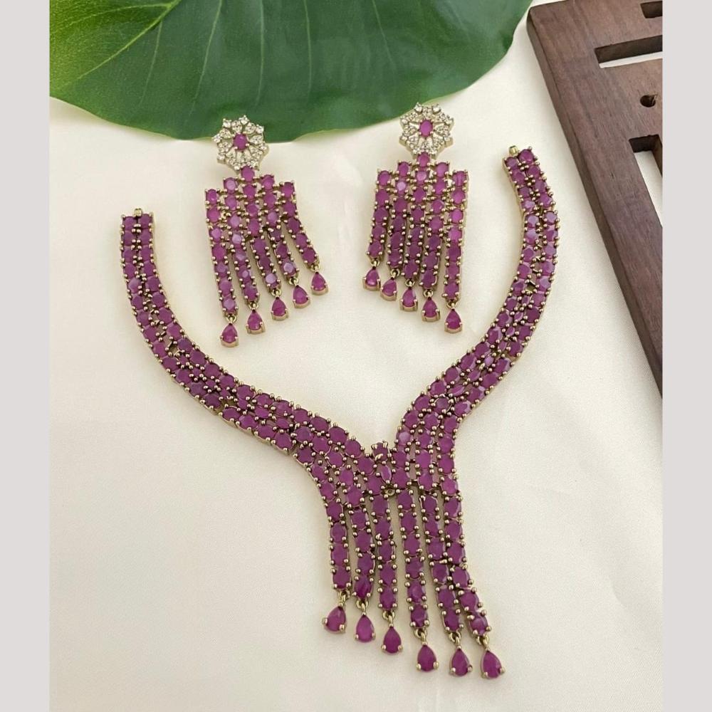 Sona Covering American Diamond Choker Necklace Set