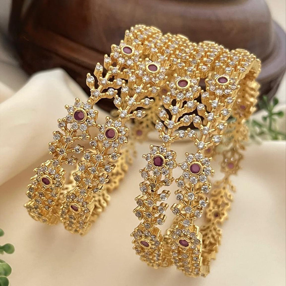 Sona Covering Elegance Glow Austrain And Pota Stone Bangles Set