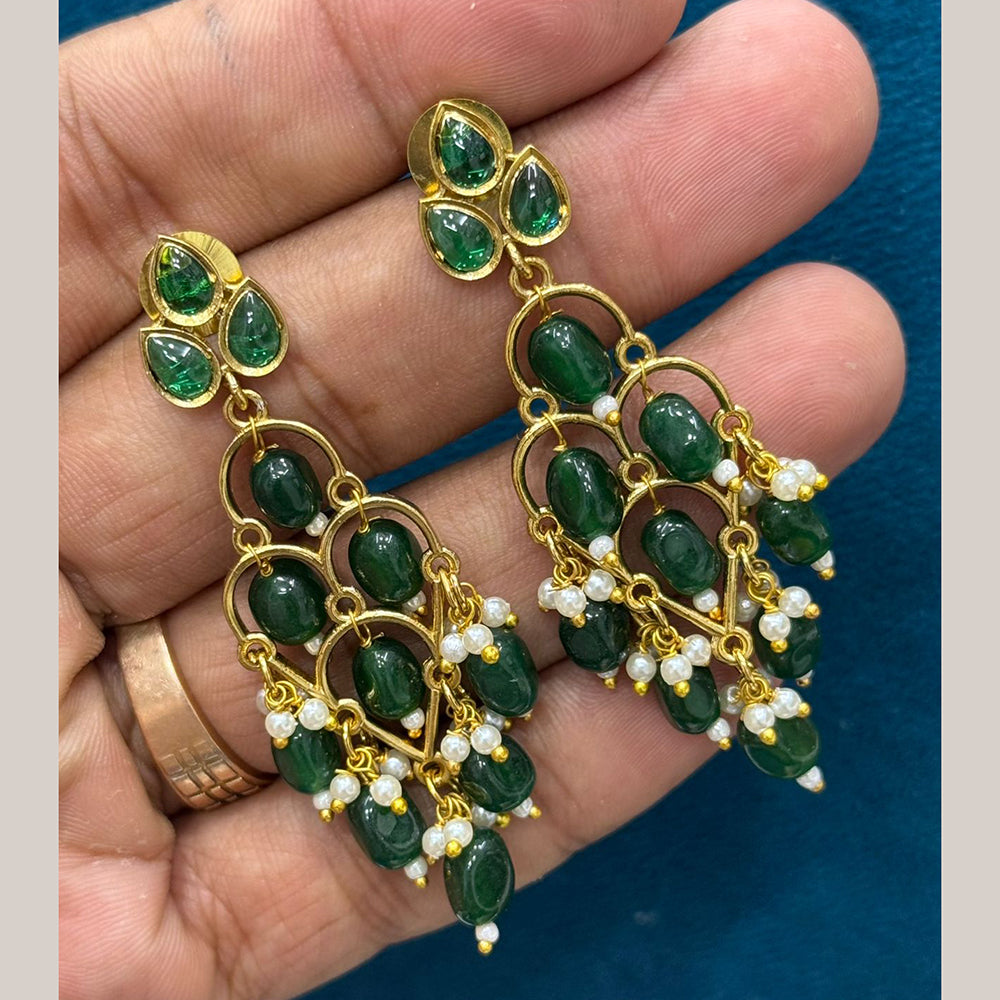 Sona Covering Elegant Pota Stone And Pearl Dangler Earrings