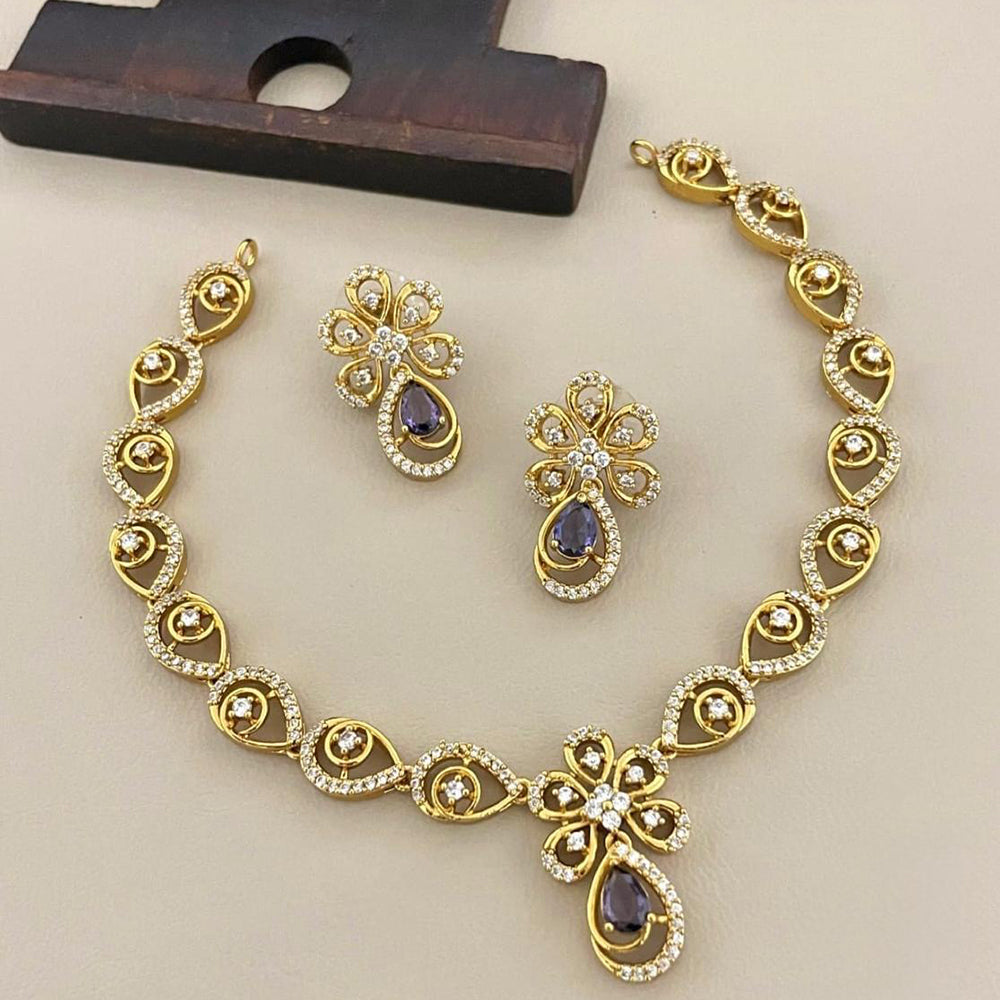 Sona Covering Elegant Crystal Stone And Austrian Stone Necklace Set