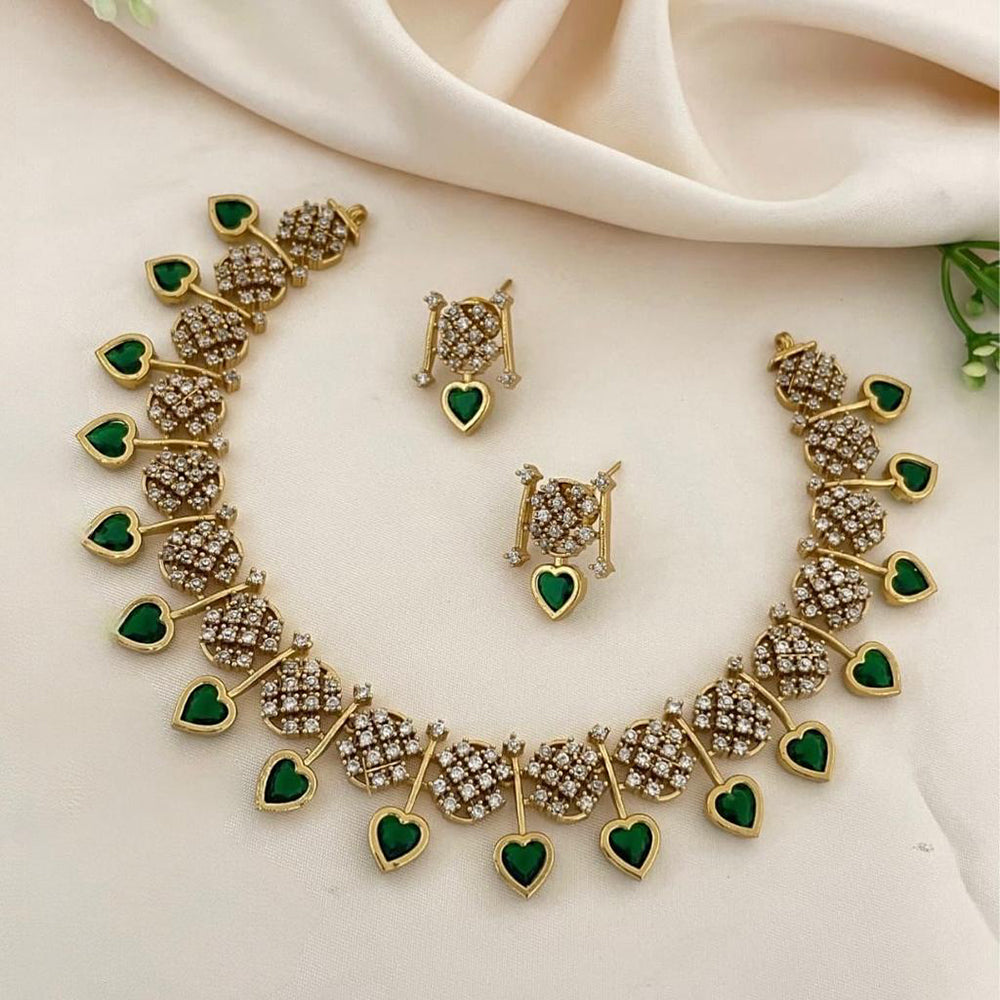 Sona Covering Elegant Crystal Stone And Austrian Stone Necklace Set