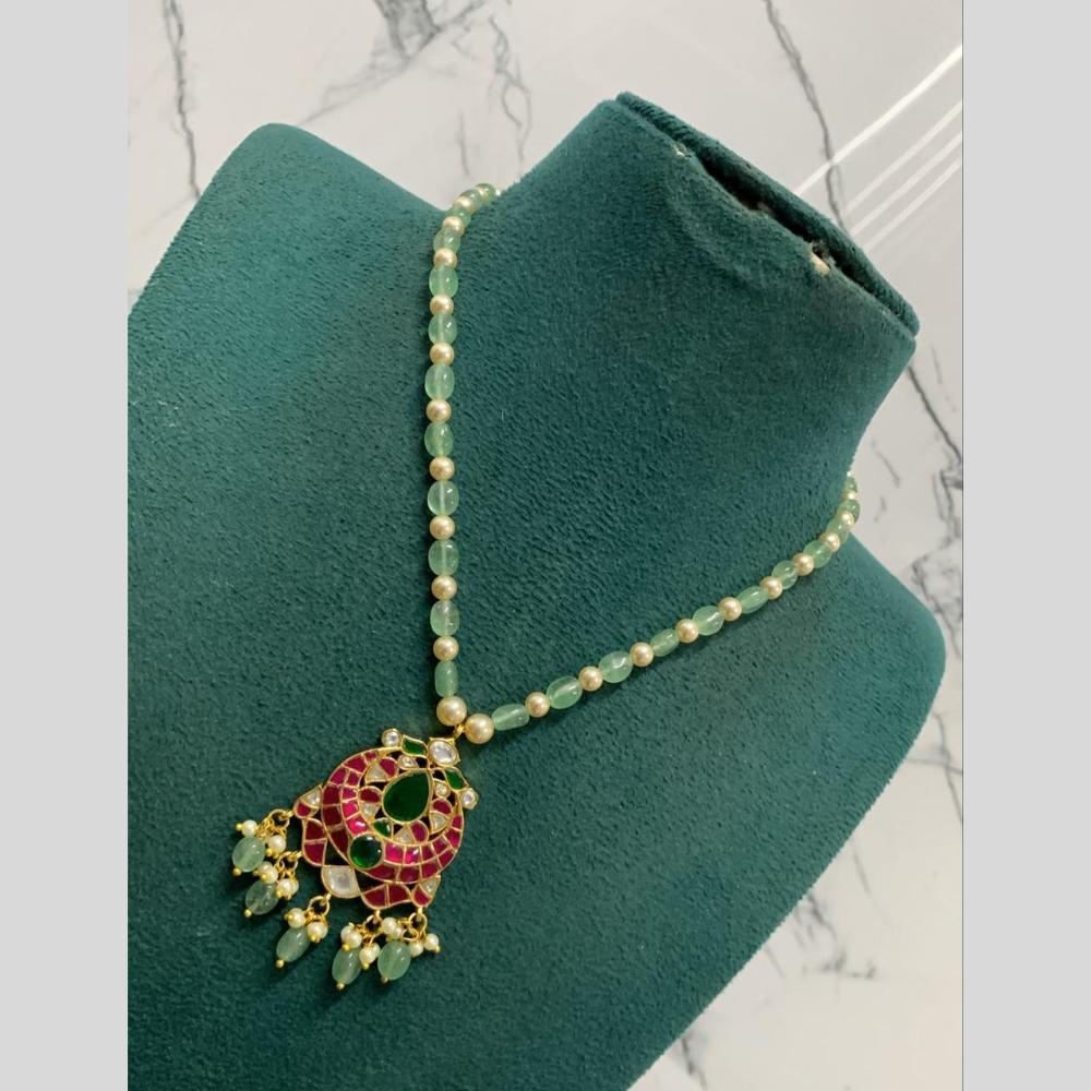 Sona Covering Jadau Premium Pota Stone And Beads Necklace