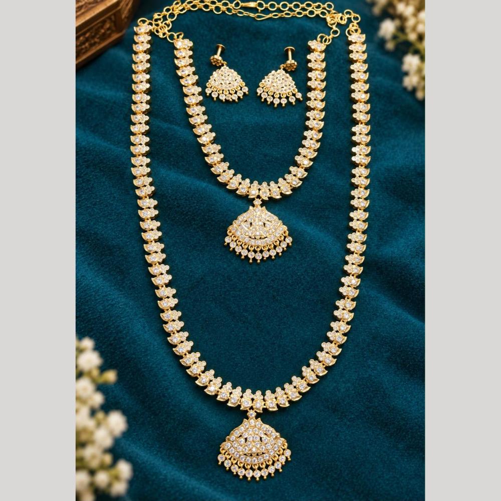 Sona Covering Elegant Pota Stone And Pearl Long Necklace Set