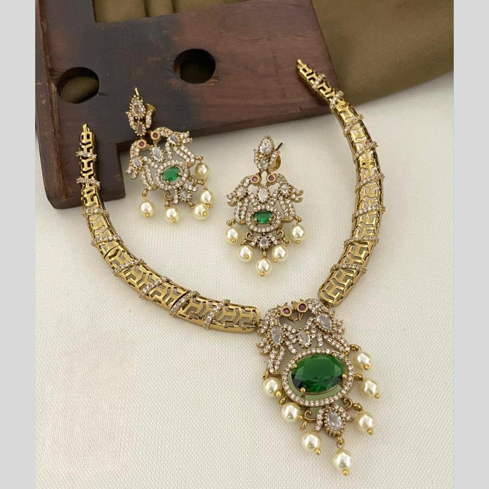 Sona Covering Classic American Diamond Designer Jewellery Necklace Set