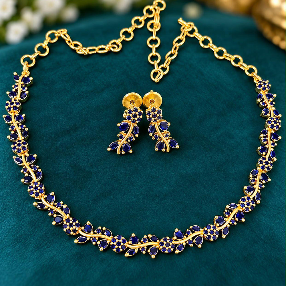 Sona Covering Classic American Diamond Designer Jewellery Necklace Set