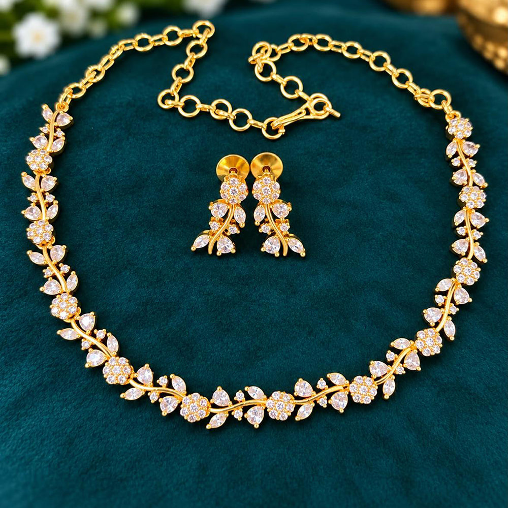 Sona Covering Classic American Diamond Designer Jewellery Necklace Set