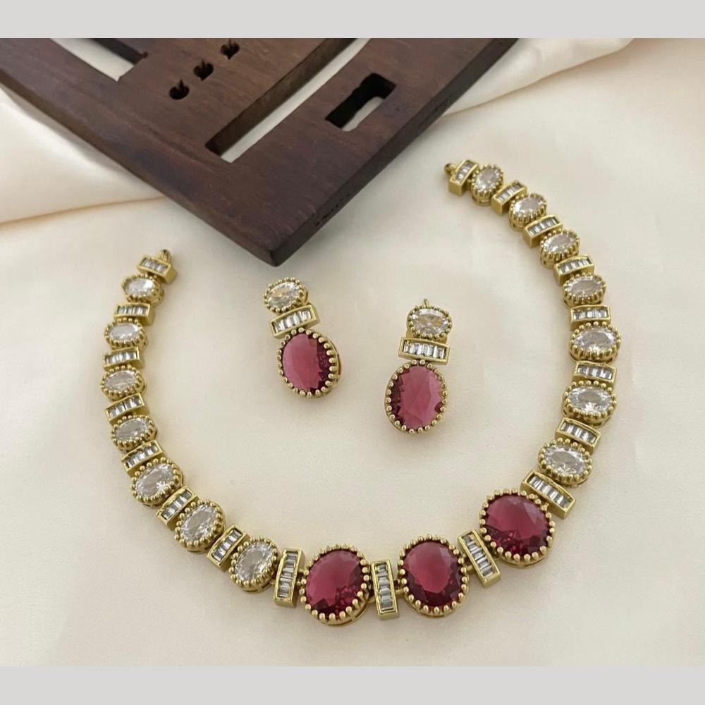 Sona Covering Classic American Diamond Designer Jewellery Necklace Set