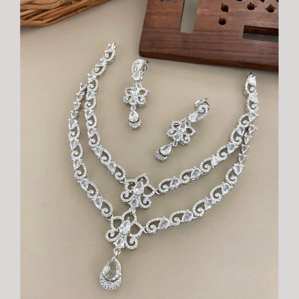 Sona Covering Classic American Diamond Designer Jewellery Necklace Set
