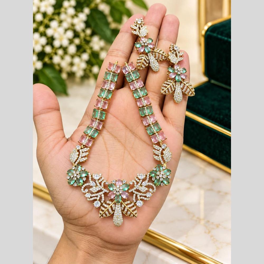 Sona Covering Classic American Diamond Designer Jewellery Necklace Set