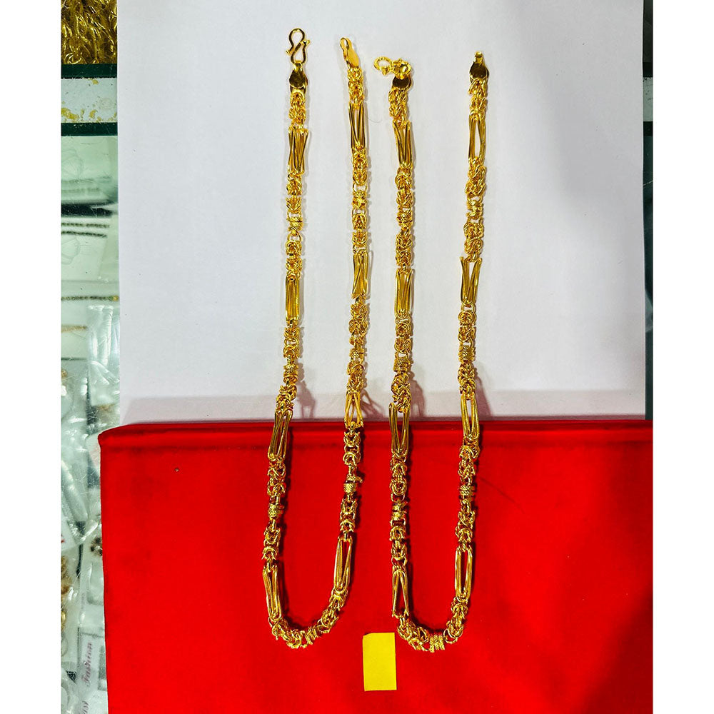 Pooja Sales Elegant Gold Plated Men's Chain (Pack of 25)