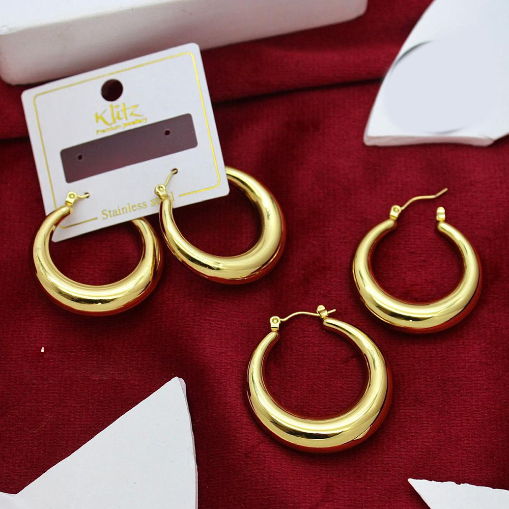 Klitz Gold Plated Stunning Fashion Hoop Earring