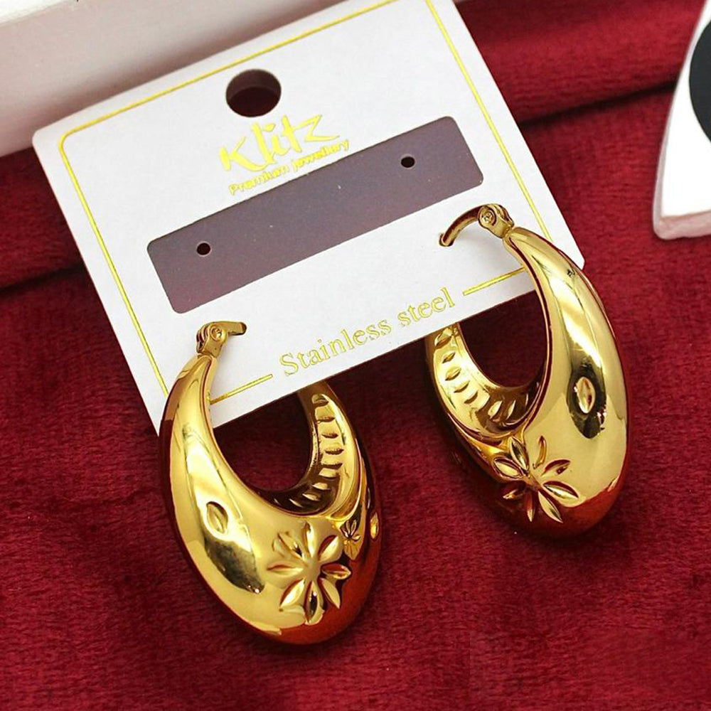 Klitz Gold Plated Stunning Fashion Hoop Earring