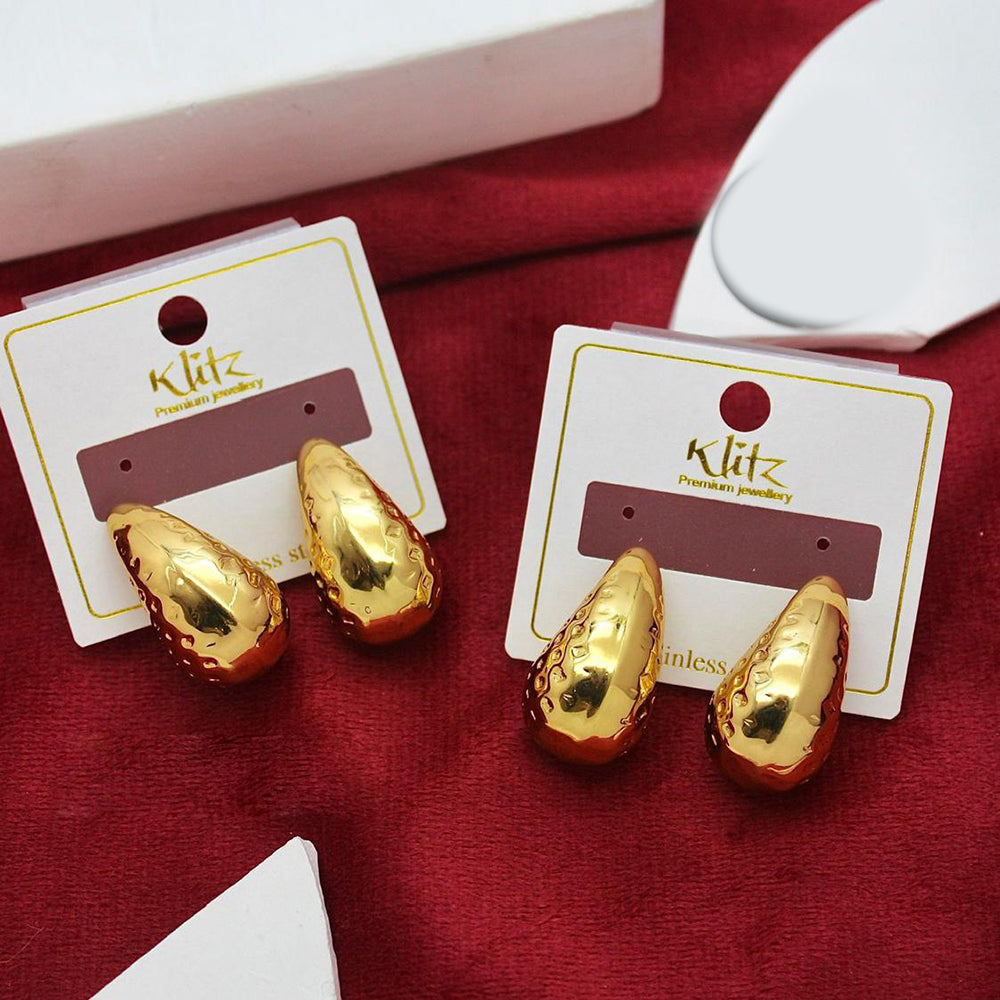 Klitz Gold Plated Stunning Fashion Hoop Earring