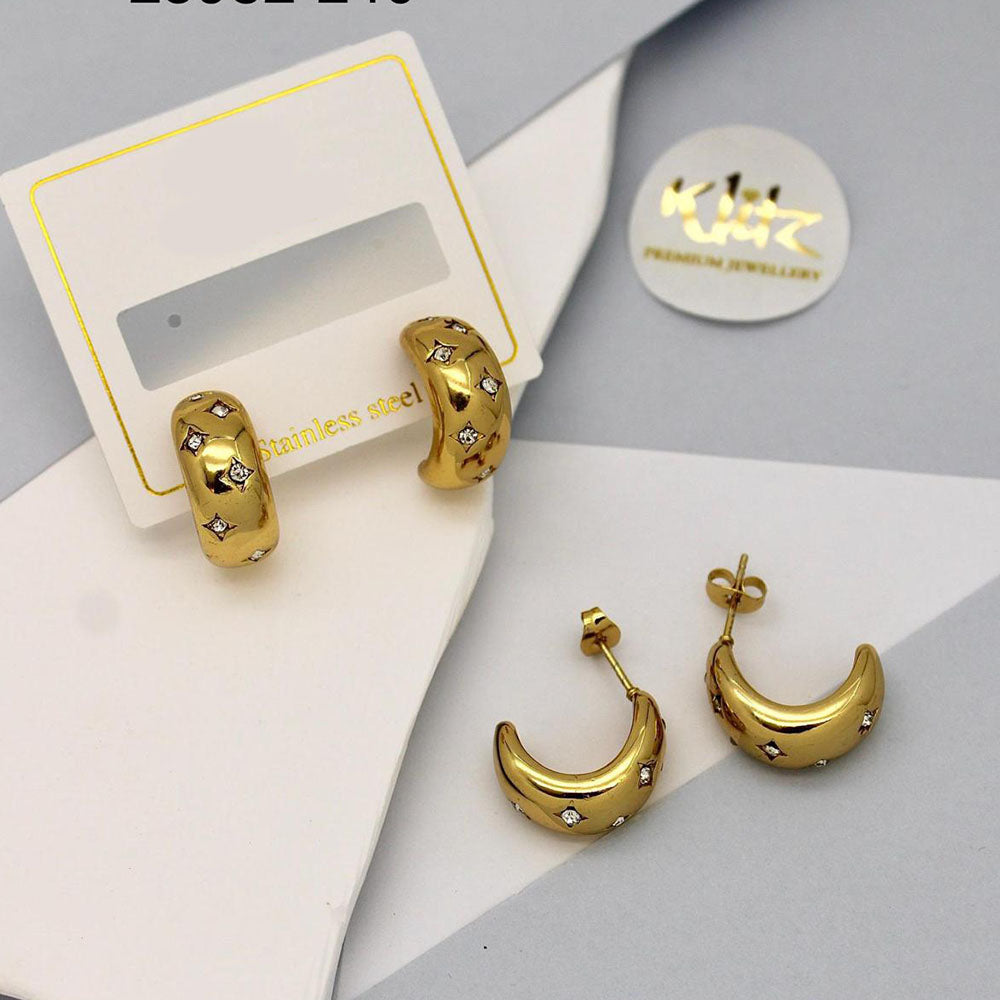 Klitz Gold Plated Stunning Fashion Stud Earring