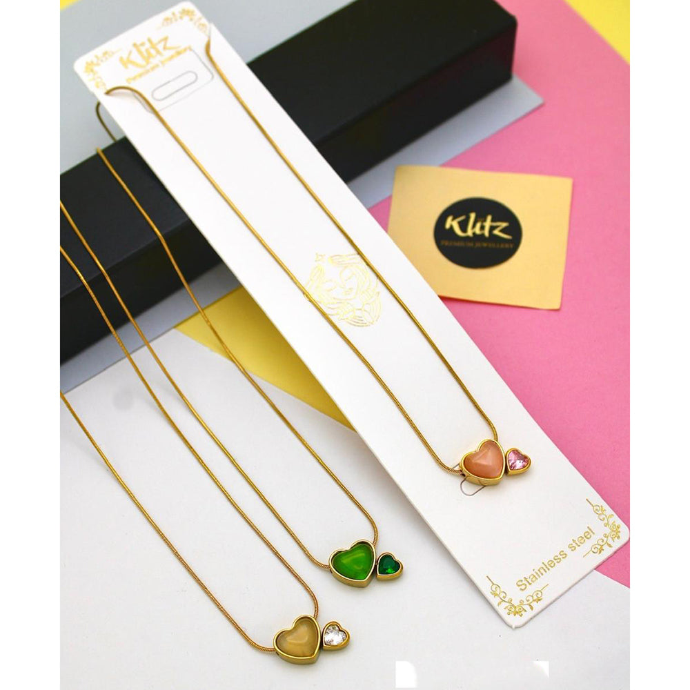 Klitz Classic Crystal Stone Snake Chain Necklace