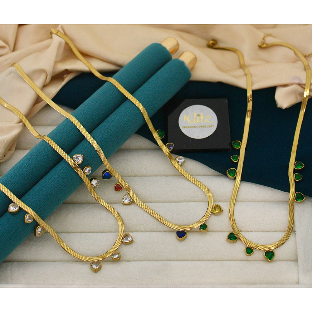 Klitz Designer Crystal Stone Necklace (Pack of 12)