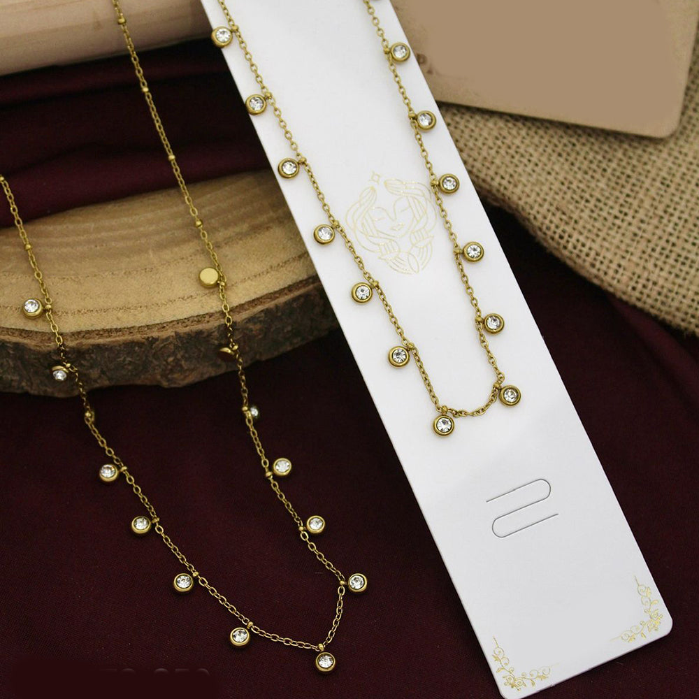 Klitz Premium Stainless Steel Austrian Stone Necklace (Pack of 12)