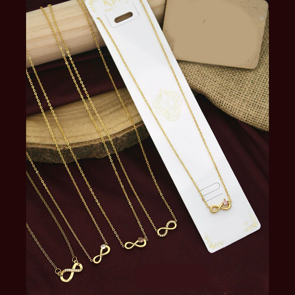 Klitz Premium Stainless Steel Crystal Stone Chain Necklace (Pack of 12)