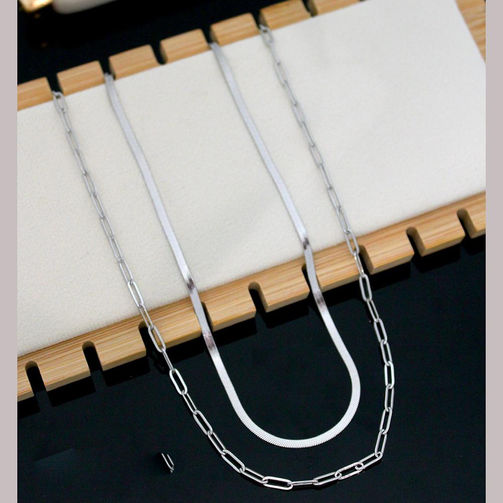 Klitz Minimalist Set of Rhodium Plated Chain (Pack of 12)
