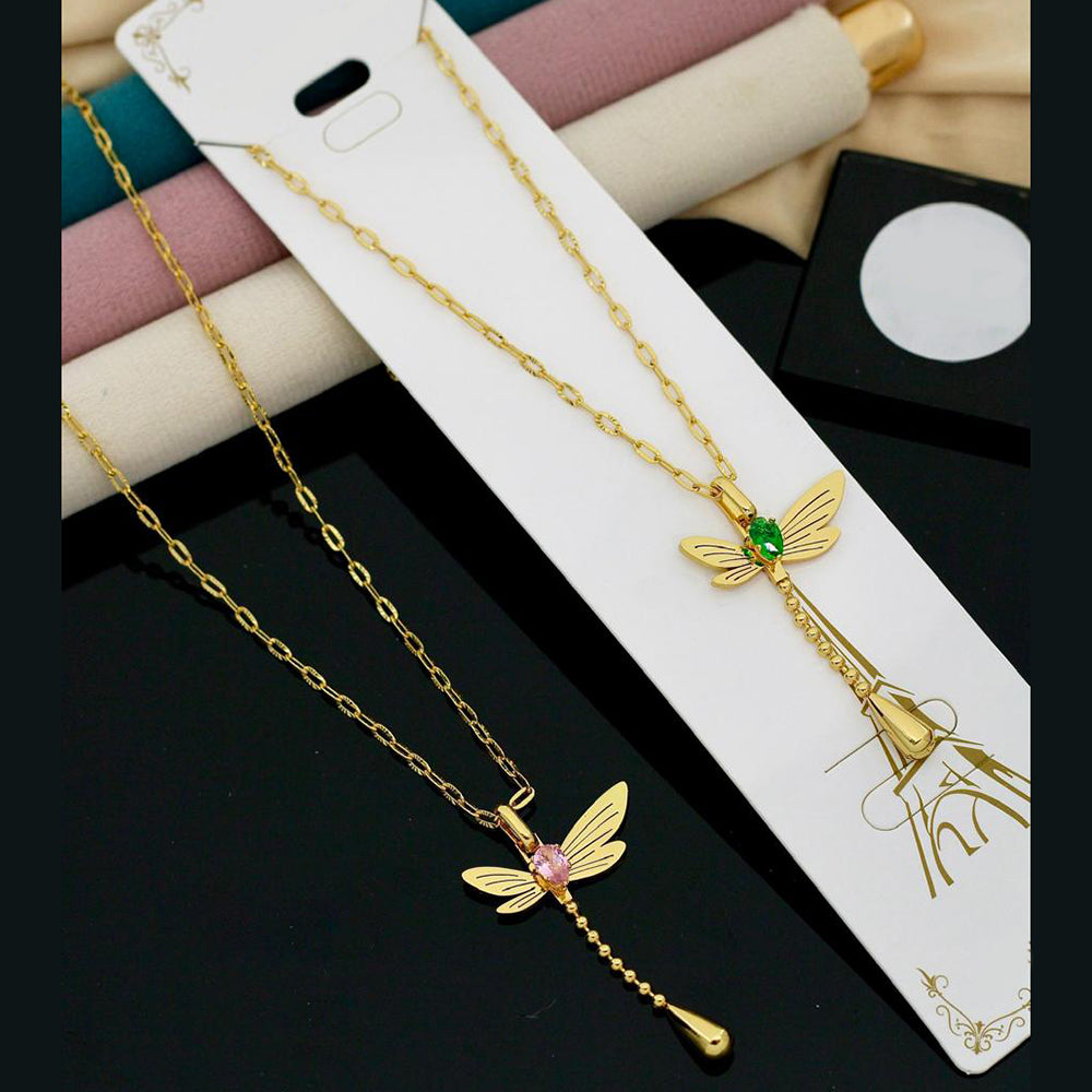 Klitz Premium Jewellery Crystal Stone Necklace (Pack of 12)