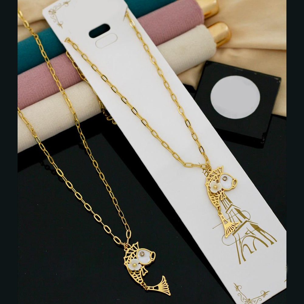 Klitz Fancy Fish Design Austrian Stone Necklace Set (Pack of 12)