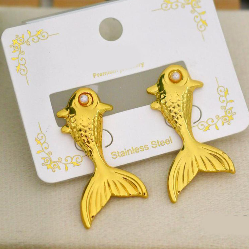 Klitz Premium Fish Shape Studs Earrings (Pack of 12)
