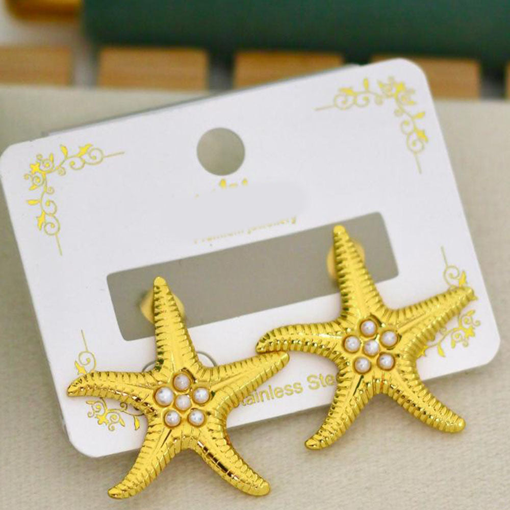 Klitz Premium Starfish Studs Earrings (Pack of 12)