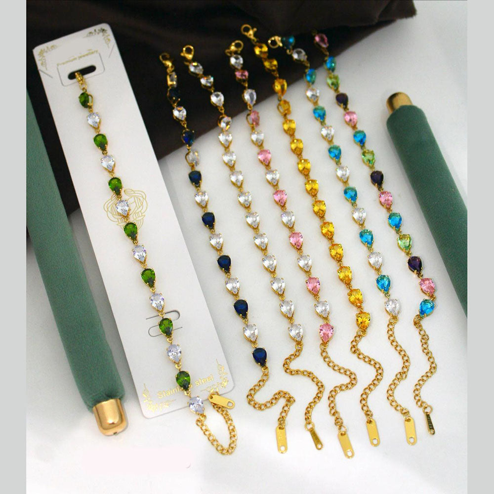 Klitz Premium Crystal Stone Designer Elegant Bracelet (Pack of 12)