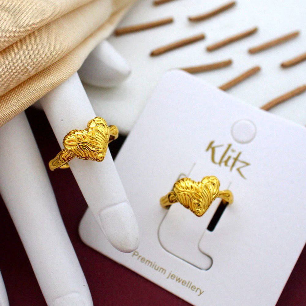 Klitz Beautiful Abstract Stainless Steel Heart Shape Ring